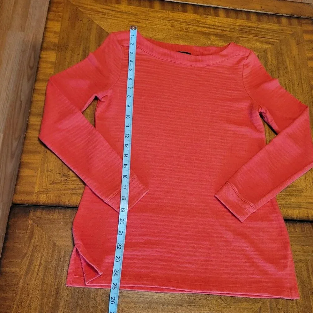 Talbots Orange Ribbed Lightweight Sweater